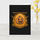 Carte Joyeux arbre d'Halloween Citrouille (Fleur jaune)