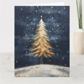Carte Joyeux arbre d'or de Noël (Devant)