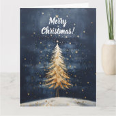 Carte Joyeux arbre d'or de Noël (Devant)