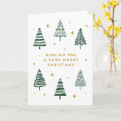 Carte Joyeux arbres de Noël aux étoiles (Fleur jaune)