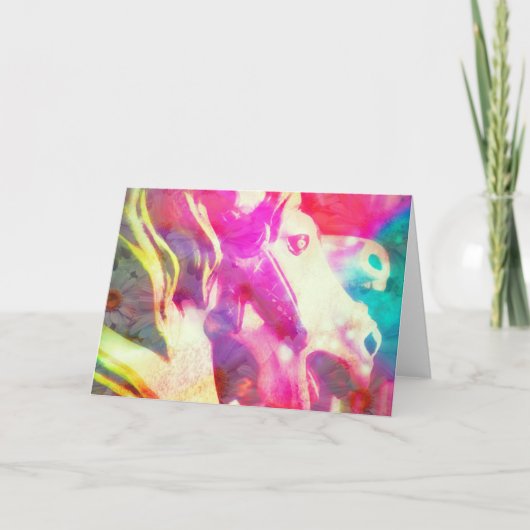 Carte Joyeux Art numérique Cheval (Devant)