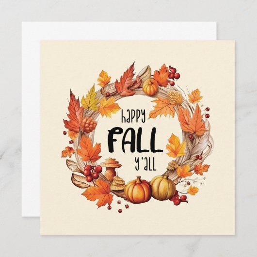 Carte Joyeux automne Y'all (Devant / Derrière)