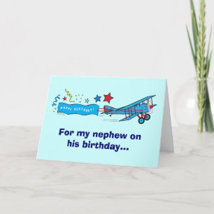 Carte Joyeux avion Nephew anniversaire