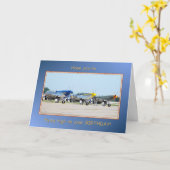 Carte Joyeux Avions monomoteur d'anniversaire (Fleur jaune)