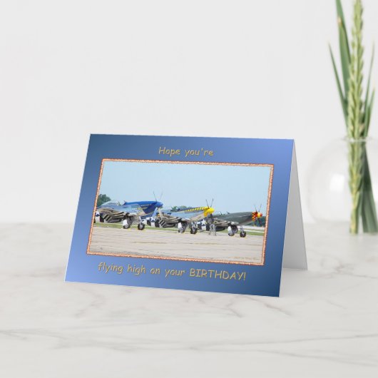 Carte Joyeux Avions monomoteur d'anniversaire (Devant)