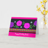 Carte Joyeux Baba d'anniversaire ! (Fleur jaune)