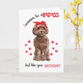 Carte Joyeux Badass de la Fête des Mères de ton chien de (Fleur jaune)