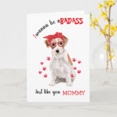 Carte Joyeux Badass Jack Russell Terrier Dog (Fleur jaune)