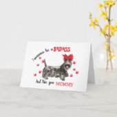 Carte Joyeux Bade-Mère du jour des mères Chien de Terrie (Fleur jaune)