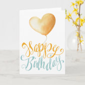 Carte Joyeux ballon d'anniversaire (Fleur jaune)