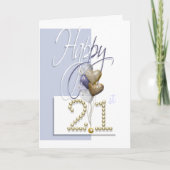 Carte Joyeux ballon de 21e anniversaire élégant (Devant)