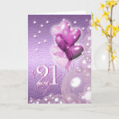 Carte Joyeux ballon de 21e anniversaire lumineux (Fleur jaune)