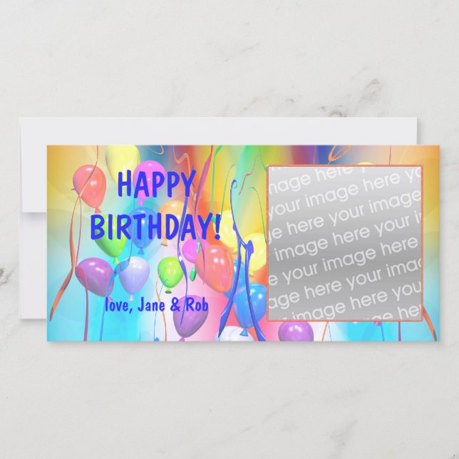 Carte Joyeux Ballons d'anniversaire (Devant)