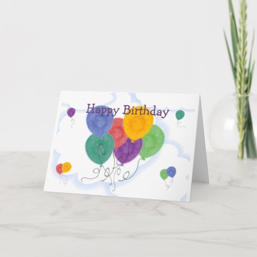 Carte Joyeux Ballons d'anniversaire (Devant)
