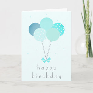 Carte Joyeux Ballons d'anniversaire bleu