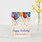 Carte Joyeux Ballons d'anniversaire Conception personnal (Fleur jaune)