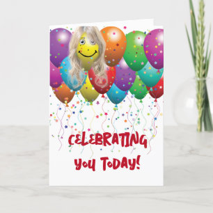 Carte Joyeux Ballons D'Anniversaire Et Confetti