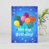 Carte Joyeux Ballons de fête d'anniversaire (Debout devant)
