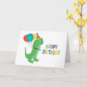 Carte Joyeux Ballons Dinosaures Anniversaire (Fleur jaune)