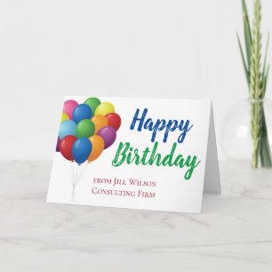 Carte Joyeux Balloons d'Anniversaire Cute Custom Company