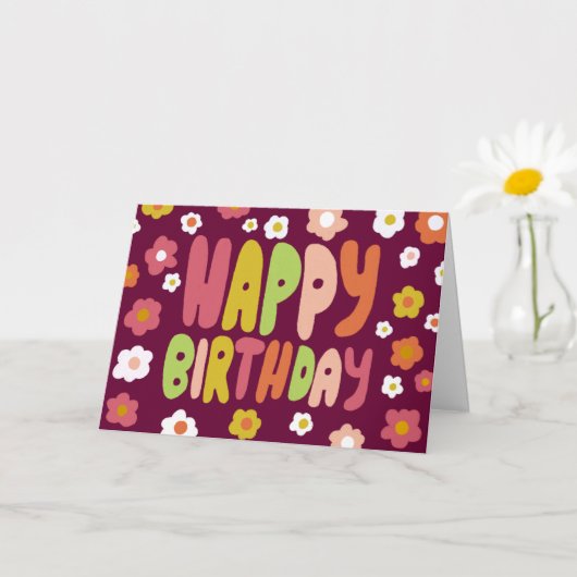 Carte JOYEUX BANNIVERSAIRE Bulle Lettres Anniversaire PE (Petite plante)
