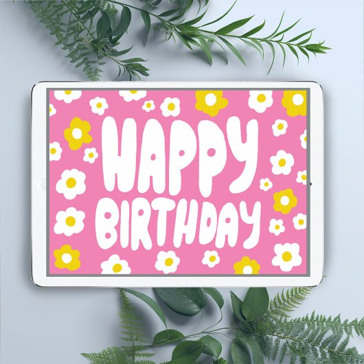 Carte JOYEUX BANNIVERSAIRE Bulle Lettres Anniversaire PE