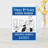 Carte Joyeux Barbier d'anniversaire ou coiffeur (Fleur jaune)