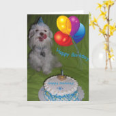 Carte Joyeux Barkday (Fleur jaune)