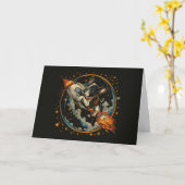 Carte Joyeux Bateau à fusée d'anniversaire French Bulldo (Fleur jaune)