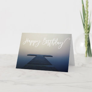 Carte Joyeux bateau d'Anniversaire Lake Dock