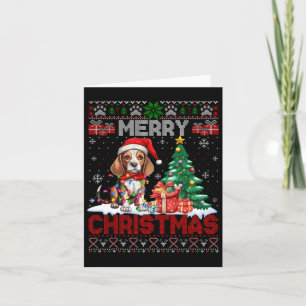 Carte Joyeux Beagle de Noël Amoureux des chiens Ugly Xma