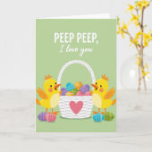 Carte Joyeux Bébés Poussins Vous Aiment (Fleur jaune)