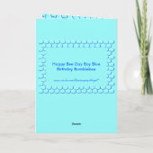 Carte Joyeux Bee Day Boy Blue Birthday Bumblebee Custom (Dos)