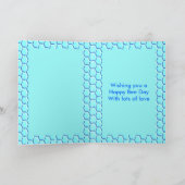 Carte Joyeux Bee Day Boy Blue Birthday Bumblebee Custom (Intérieur)