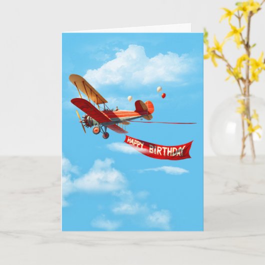 Carte Joyeux Bi-Plan Anniversaire (Fleur jaune)