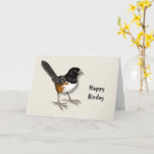 Carte Joyeux Birday : Pun, Bird Illustration : Birthday (Fleur jaune)
