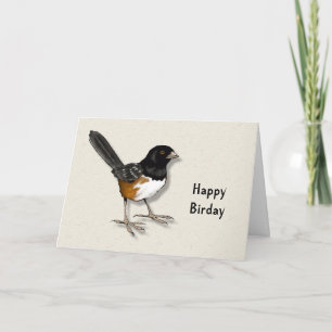 Carte Joyeux Birday : Pun, Bird Illustration : Birthday