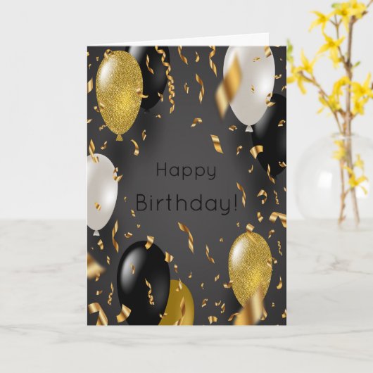 Carte Joyeux Birthday (Fleur jaune)