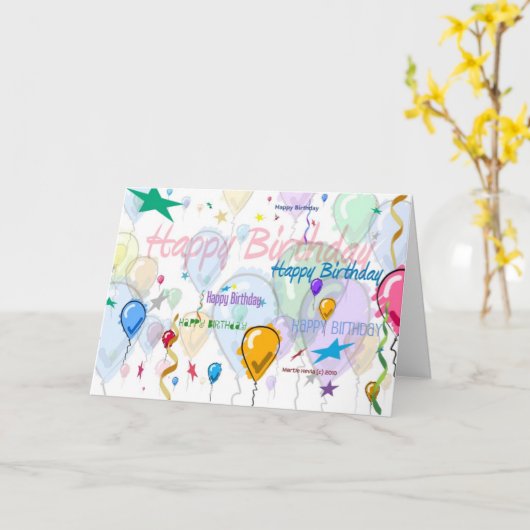 Carte Joyeux Birthday (Fleur jaune)