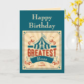 Carte Joyeux Birthday Boss Circus Monkeys Funny Card (Fleur jaune)