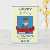 Carte Joyeux Birthday Dog Daddy de Rottweiler Dog (Fleur jaune)