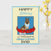 Carte Joyeux Birthday Dog Daddy du berger allemand (Fleur jaune)