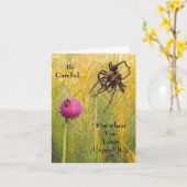 Carte Joyeux Birthday Spider and Bee Warning (Fleur jaune)