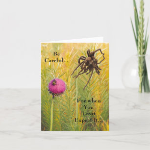 Carte Joyeux Birthday Spider and Bee Warning