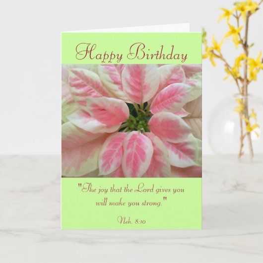 Carte Joyeux Birthday with Scripture Verse Card. (Fleur jaune)