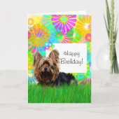 Carte Joyeux Birthday Yorkie Dog Card (Devant)