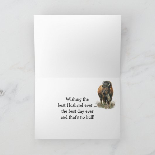 Carte Joyeux bison de Buffalo mari de Fête des pères (Intérieur)
