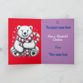 Carte Joyeux bonhomme de neige adorable Noël4 (Intérieur)