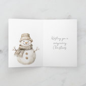 Carte Joyeux bonhomme de neige bio de Noël (Intérieur)