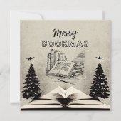 Carte Joyeux Bookmas | Amateur de livres de Noël v (Devant)